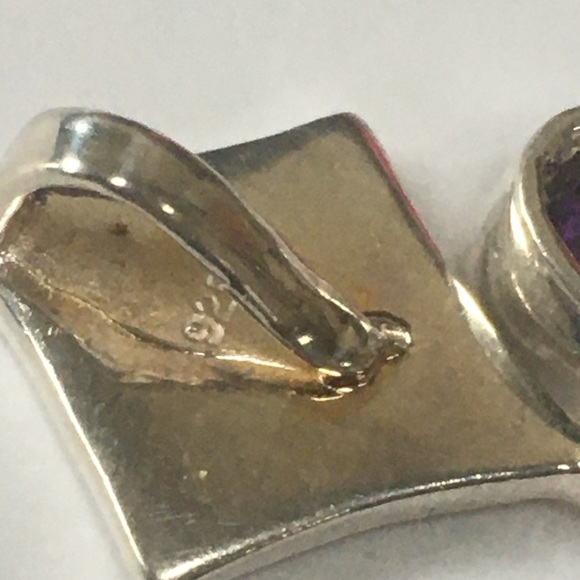 Sterling Silver, Blue Opal & Amethyst Pendant - Picture 3 of 3